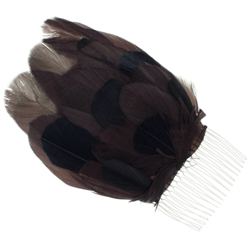 Balu - Feather Hair Comb - Black/Brown (1)
